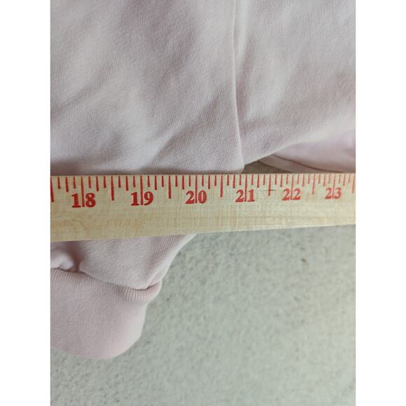 Levis Cropped Hoodie Sweatshirt Womens XL Baby Pink Drawstring Preppy - Picture 9 of 16